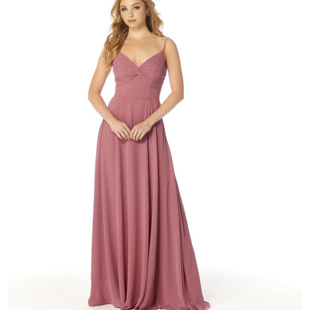 Mori Lee Dusty Rose Ruched Wedding Dress